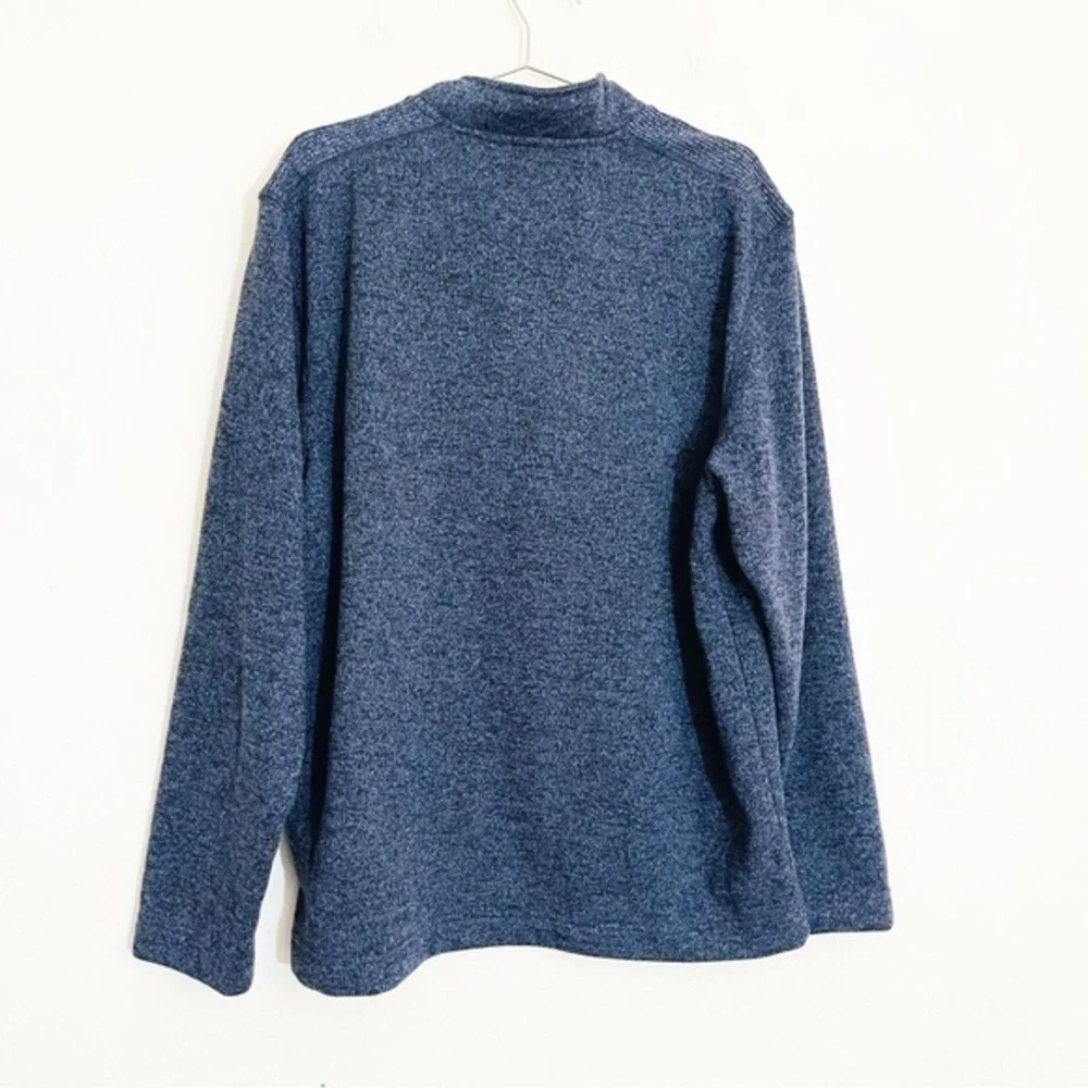 Van Heusen Flex Henley Fleece Lined Long Sleeve Sweater Size XL Blue/Black